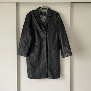 Gallery Black Leather Women's Coat